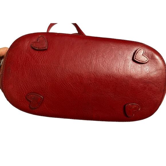 BRIGHTON Woven Red Leather Trim Tote Bag Heart Charm Paisley America RWB USA - Picture 13 of 16